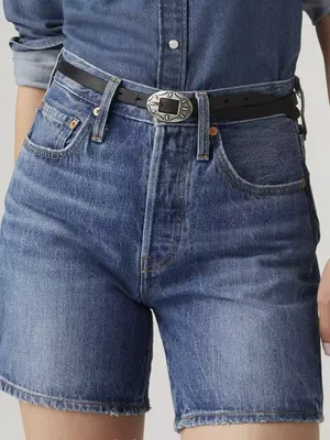 Levi's 25 Premium 501 Mid Thigh Women's Shorts Blue Beauty - Medium Wash thumbnail 1