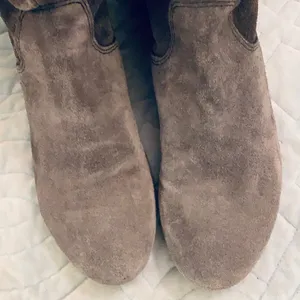 Grey suede over the knee tassel boots. thumbnail 6
