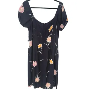 NWT ASTR the Label Womens Navy Blue Floral Puff Sleeve Babydoll Mini Dress Sz XL thumbnail 5