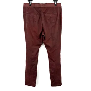 Free‎ People size 30 burgundy maroon pants faux suede leather thumbnail 2