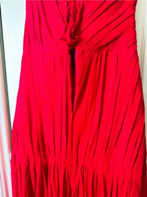 Matters Store Naia Ruched Corset Maxi Dress Red Large NWT thumbnail 9