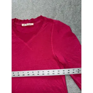 Free People We The Free Long Sleeve V Neck‎ Top Pink Size Medium thumbnail 5