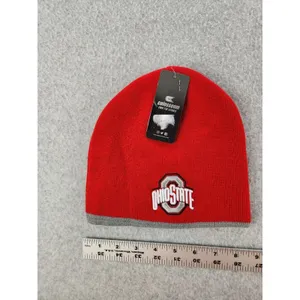 NWT Scarlet Ohio State Buckeyes University Football Campus Knit‎ BeanieCap Hat thumbnail 4
