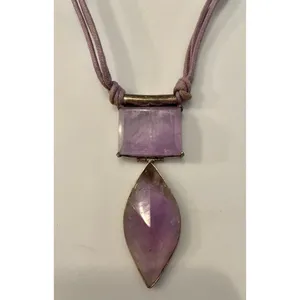 Handmade Natural Amethysts Quartz Pendant Necklace thumbnail 4