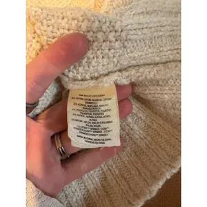 Anthropologie Sleeping on Snow Cowl Bell Sleeve Cream Cable Knit‎ Sweater Small thumbnail 5