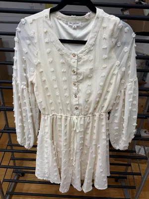 Blu Pepper Cream Dress With Dot Detail thumbnail 1