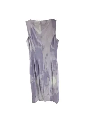 Michael Kors Sheath Dress Twist Front Tie Dye Purple Made in Italy 4 thumbnail 3