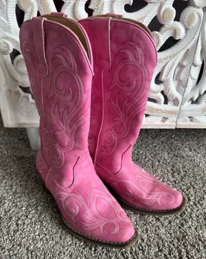 Women’s pink roper cowboy boots size 6 worn once like new thumbnail 1