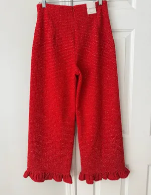 Anthropologie Maeve The Colette Crop Wide-Leg Pants: Tweed Edition, Size 27 thumbnail 12