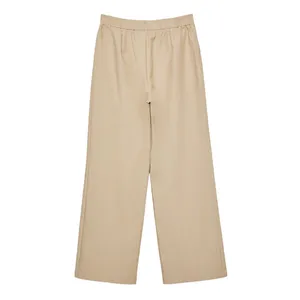 Stradivarius Smart Straight Leg Trousers in Beige, Size US6 thumbnail 2