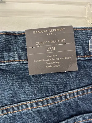 Banana Republic Curvy Straight High Rise Ankle Jeans Dark Wash Denim NWT thumbnail 6