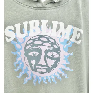 American Eagle Sublime Hoodie Oversized XS Green‎ Sun Graphic Band Tee Y2K Baggy thumbnail 2