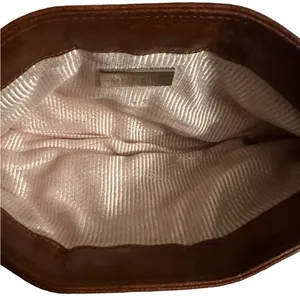 Lauren Merkin Boho Distressed Leather Brown Unique Luxe Clutch Bag thumbnail 6