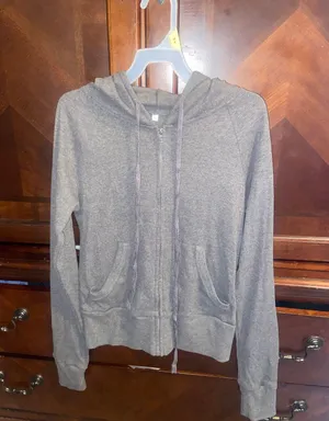 Gray Zip Up Hoodie Size L thumbnail 1