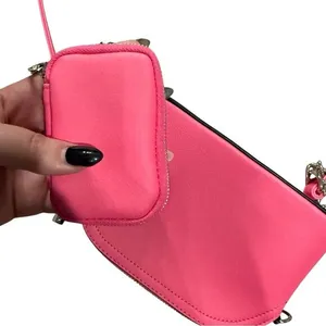 Steve Madden Bmaggie Crossbody Bag Hot Pink‎ Dome Purse Chain Strap AirPod Case thumbnail 4