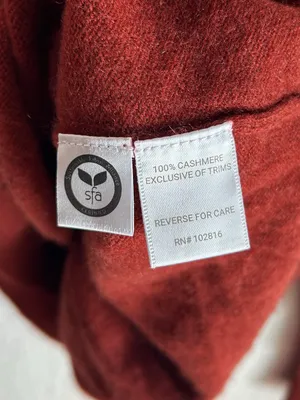 Garnet Hill Essential Washable-Cashmere Sweatshirt Sweater Burnt Orange Small thumbnail 4