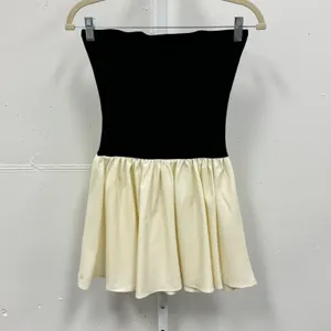 Commence Strapless Two Tone Mini A-Line Dress XS‎ Beige Black Babydoll Romantic thumbnail 7