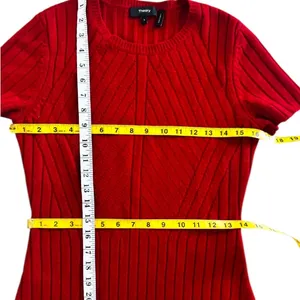 Theory 100% cashmere and wool red pullover sweater mini dress thumbnail 6