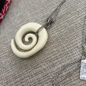 Brighton New Cream Spiral Long Necklace with Heart Tin thumbnail 7
