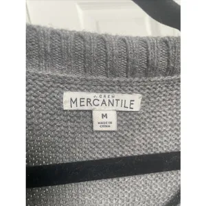 J.Crew Mercantile Garter‎ Stitch Sweater Womens Size M Gray Cotton Merino Wool thumbnail 4