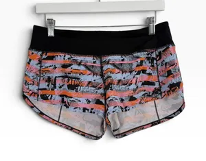Lululemon Speed Up Shorts 2.5" Inversion Multi Black Abstract Athletic Womens 6 thumbnail 1