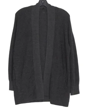 Lululemon Womens Cardigan Sweater Merino Wool Ribbed Long Wrap Gray Size 4 EZ thumbnail 1