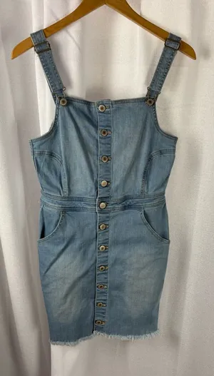 Wax Jean Denim Dress Overalls Size Medium NWT thumbnail 1
