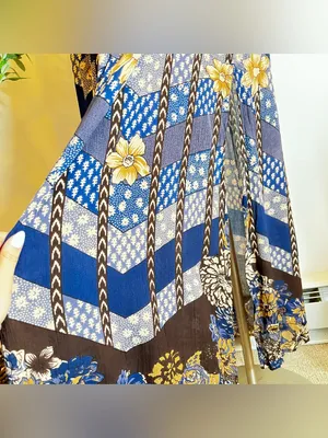 O’Neill Bohemian Navy and brown Floral Halter Low back Maxi Dress thumbnail 7