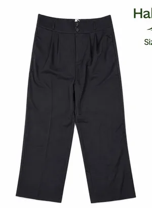Halara High Waisted Pleated Wide Leg Work Pants Black Pull On Size L Regular thumbnail 1