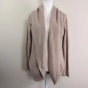 Barefoot Dreams CozyChic Lite Circle Cardi Taupe Open Front Cardigan‎ 423 XL thumbnail 4