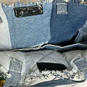 Green Bay Packers Custom Handmade‎ Denim Jeans Patchwork Purse Bag thumbnail 7