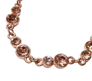 Paparazzi Round Discs Rhinestone Link Circle Tennis Bracelet Rose Gold New thumbnail 3