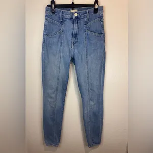 Mother Denim The Seamed Swooner Hover Blowing Kisses Blue Skinny‎ Jeans Size 27 thumbnail 4