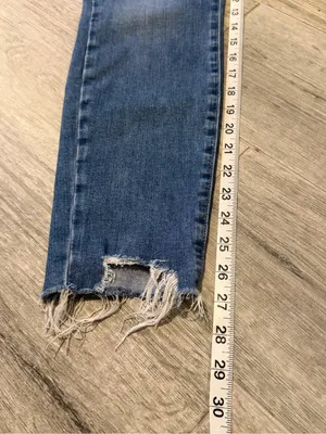 PAIGE Verdugo Ankle Jeans Women's Size 32 Blue Mid Rise Raw Hem Skinny thumbnail 6