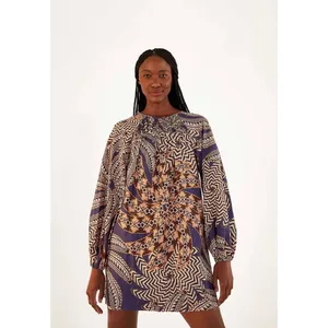 Farm‎ Rio Smocked Geometric Print Beaded Cotton Mini Dress Small Boho Abstract thumbnail 12
