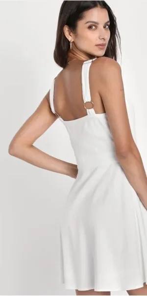 LULUS Bachelorette Engagement Bridal Shower Brunch Honeymoon Fit and Flare Mini thumbnail 1