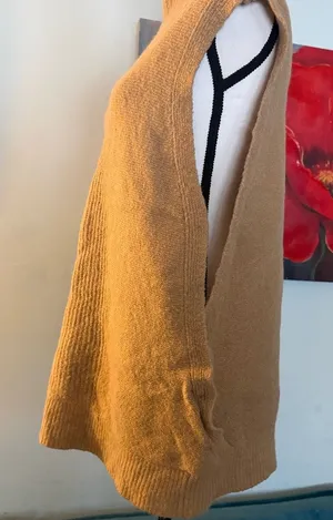 Banana Republic Sleeveless Cowl Turtleneck M Wool Sweater Alpaca Spandex thumbnail 1
