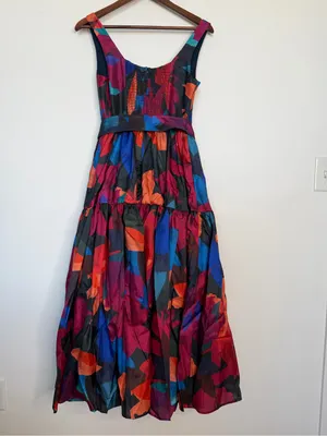 Hutch Alice Belted Floral Midi Dress Multicolor Fit Flare Size 2 NWT thumbnail 4
