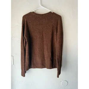 Old Navy Women's Brown Speckled Knit Crew Neck Sweater‎ Medium Preppy Casual thumbnail 9