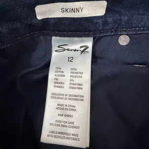 Seven7 Skinny Jeans 12 Dark Wash Blue High Rise Everyday Stretch Denim Pockets thumbnail 4