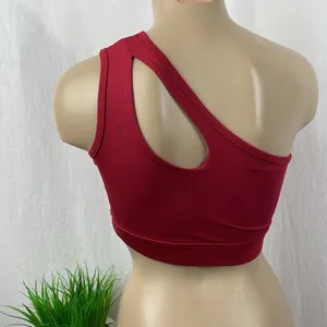 Savvi Red 1 Shoulder Cropped Athletic Sport Top NEW S thumbnail 3