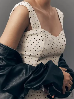 Reformation Hester Polka Dot Tank Top in Salt and Pepper NWT thumbnail 1