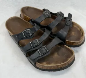 Birkenstock Florida Sandals Triple Strap‎ Buckle Slides Casual Size 38 US 7 thumbnail 1