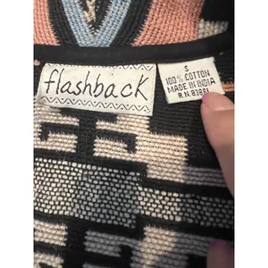 Vintage Tapestry Crop Jacket Aztec Design Size S Cowboy Boho Festival Goblincore thumbnail 7