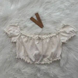 Skims Pointelle Logo Crop Top Marble Size Small thumbnail 2