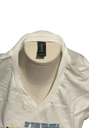 Gildan Softstyle 'If You Wanna Be My Lover' 90s Retro V-Neck Graphic T-Shirt thumbnail 5