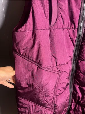Free People On The Move Packable Puffer Long Vest in Black Cherry. Size Small thumbnail 9