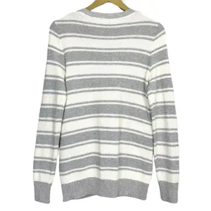 LL Bean Cashmere Cotton Cardigan Size M Gray White Preppy Capsule Outdoorsy thumbnail 2