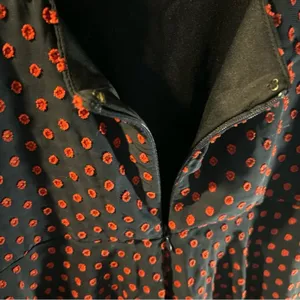 Eva Franco Womens 14‎ Polka Dot Ruffle Fit & Flare Dress Navy Red Keyhole Back thumbnail 9