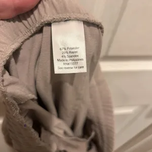 Nine West Womens Jogger Pants Large Taupe Tan Elastic Waist Drawstring Pockets thumbnail 7